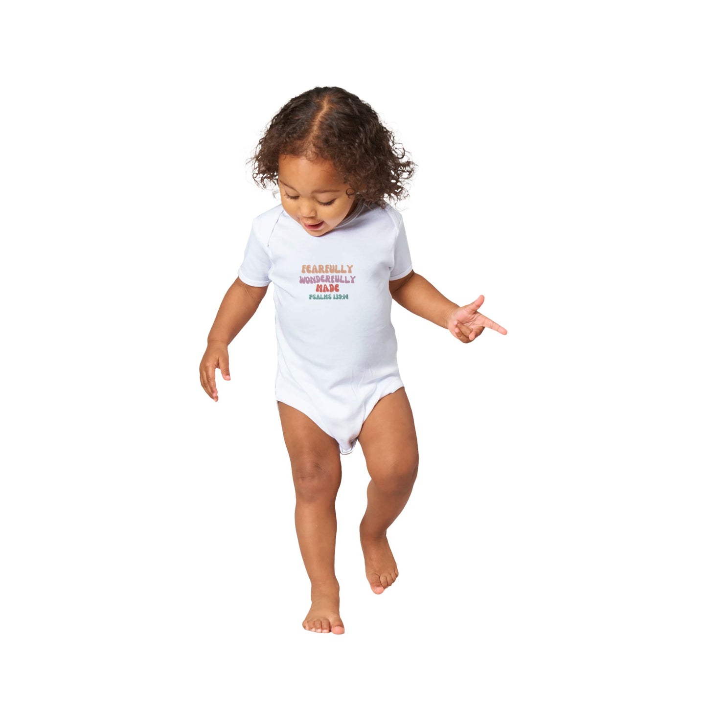 Psalms 139:14 Baby Short Sleeve Bodysuit C multi-color