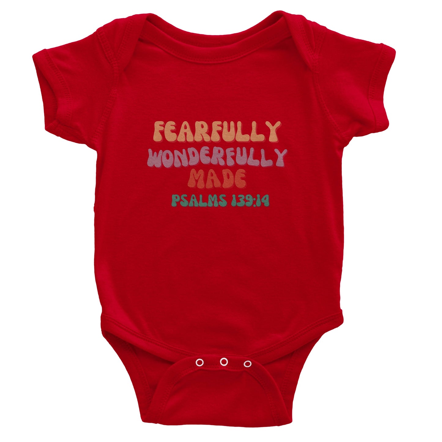 Psalms 139:14 Baby Short Sleeve Bodysuit C multi-color