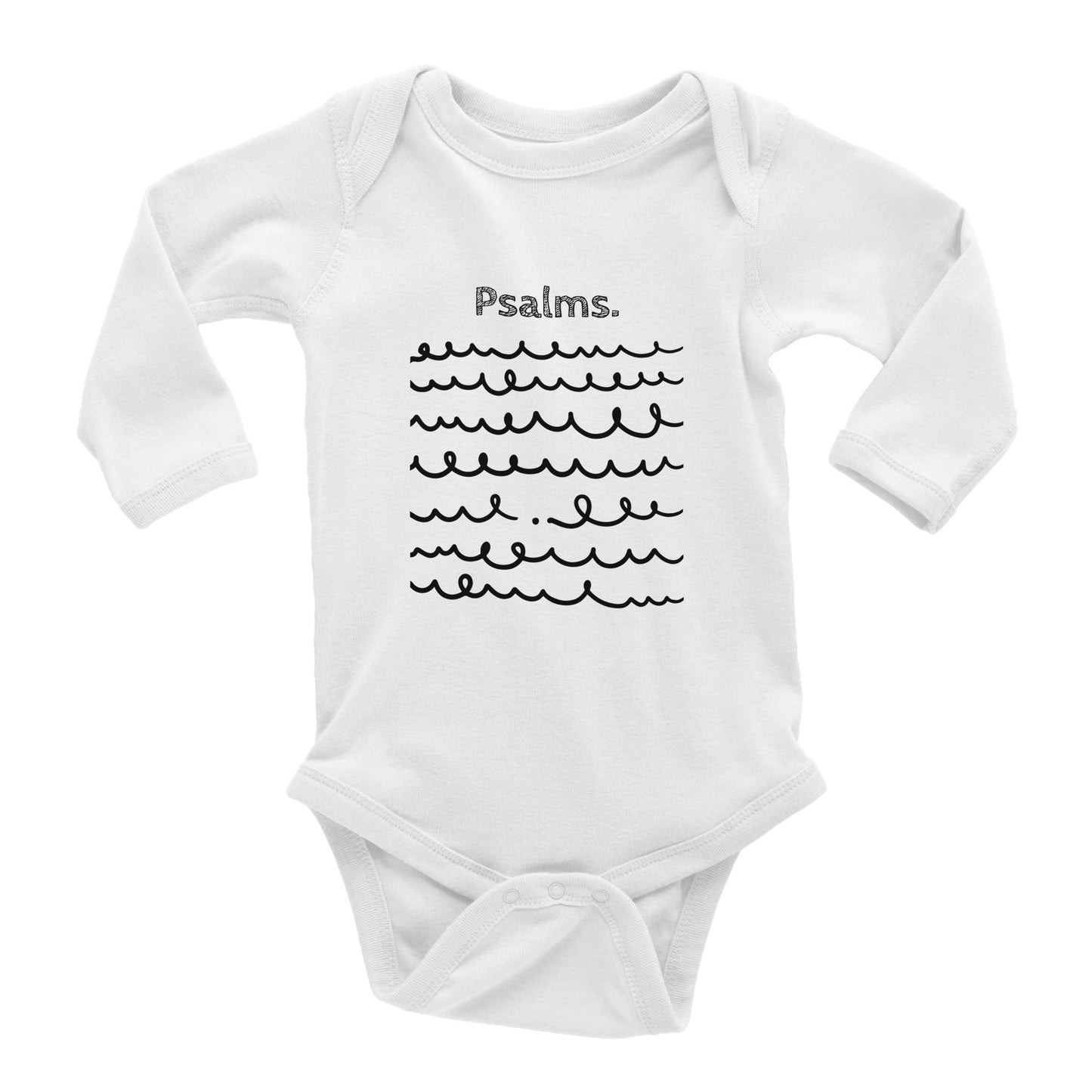 Psalms Baby Bodysuit, Wh-Blw