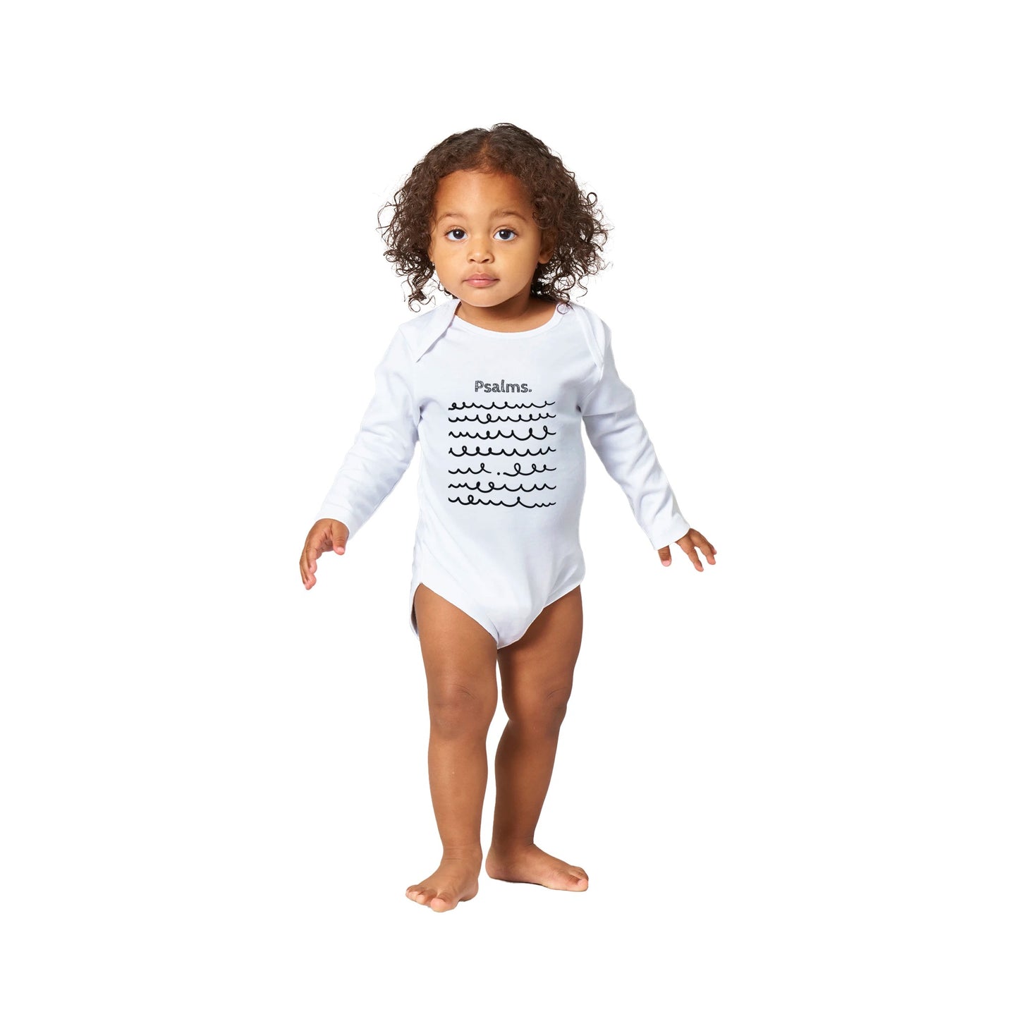 Psalms Baby Bodysuit, Wh-Blw