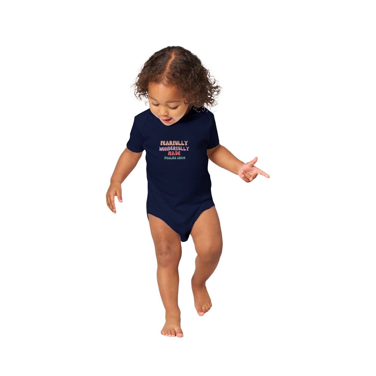 Psalms 139:14 Baby Short Sleeve Bodysuit C multi-color