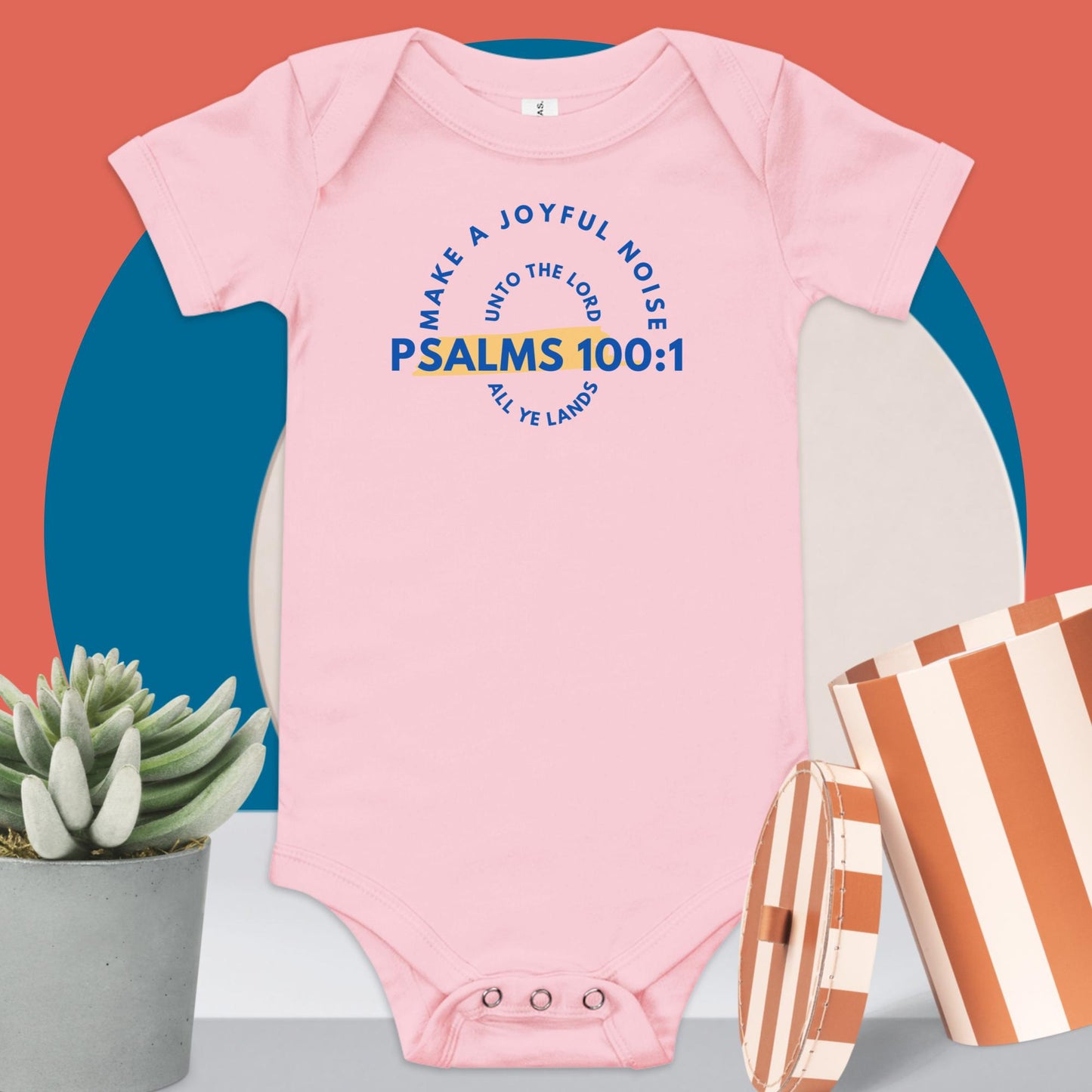 Psalms 100:1 Baby Short Sleeve Onesie