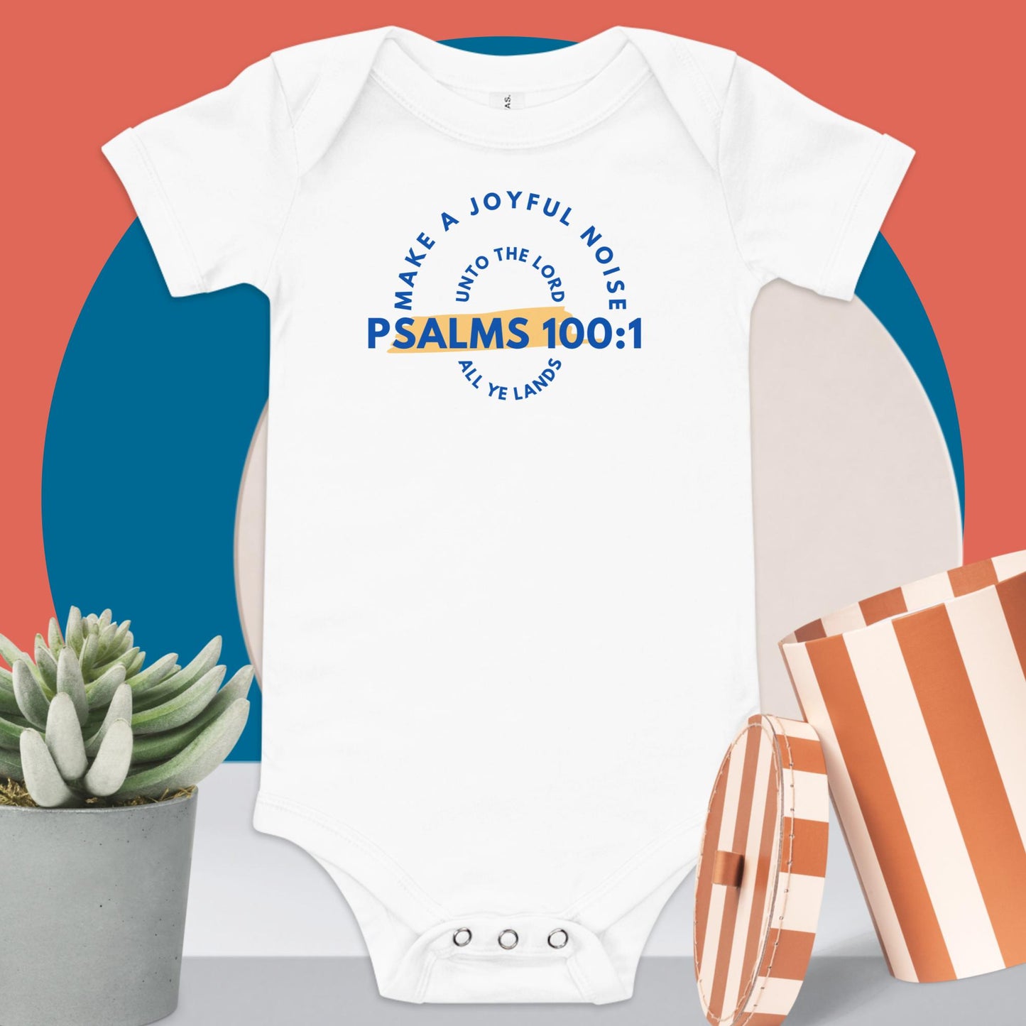 Psalms 100:1 Baby Short Sleeve Onesie