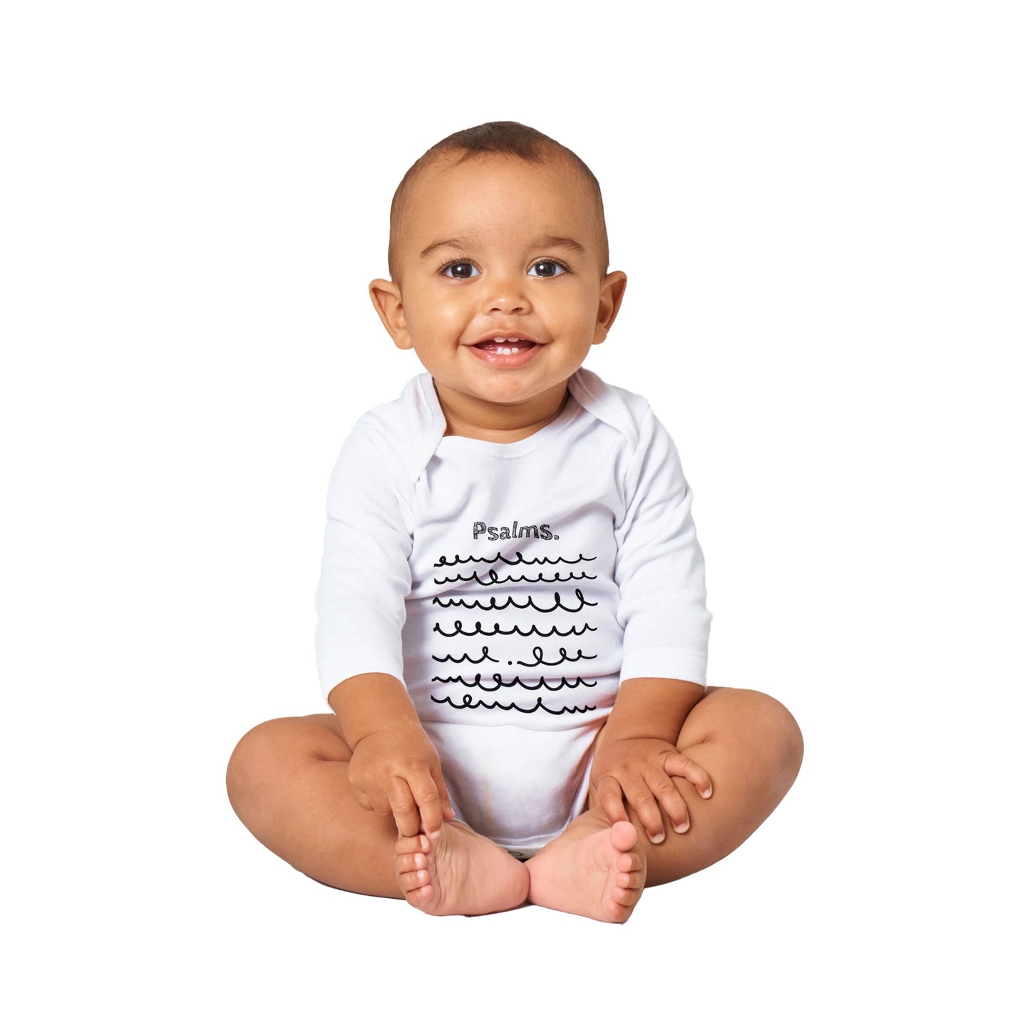 Psalms Baby Bodysuit, Wh-Blw