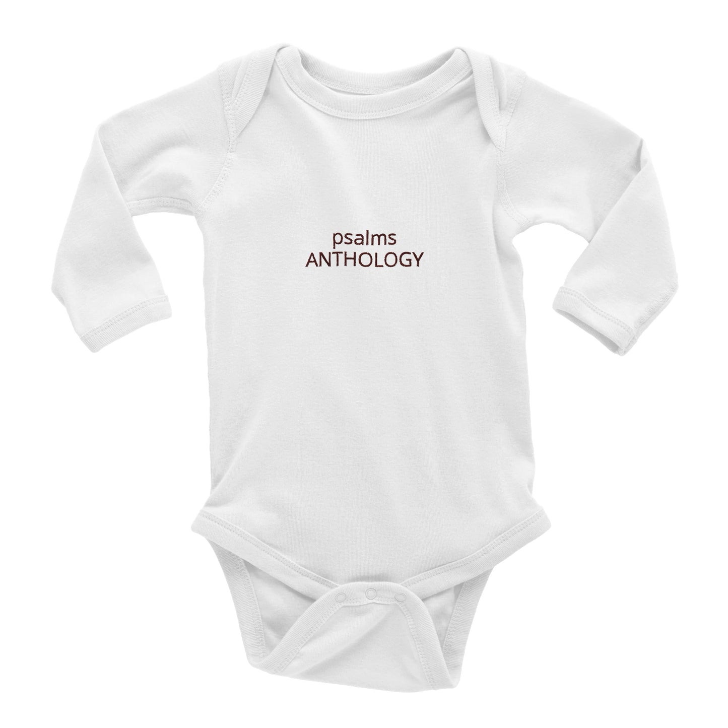 Psalms Anthology Baby Bodysuit, Wh-Emb