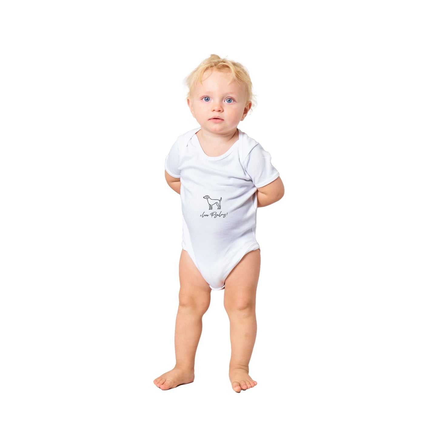 i love Psalms Baby Short Sleeve Bodysuit, C bl