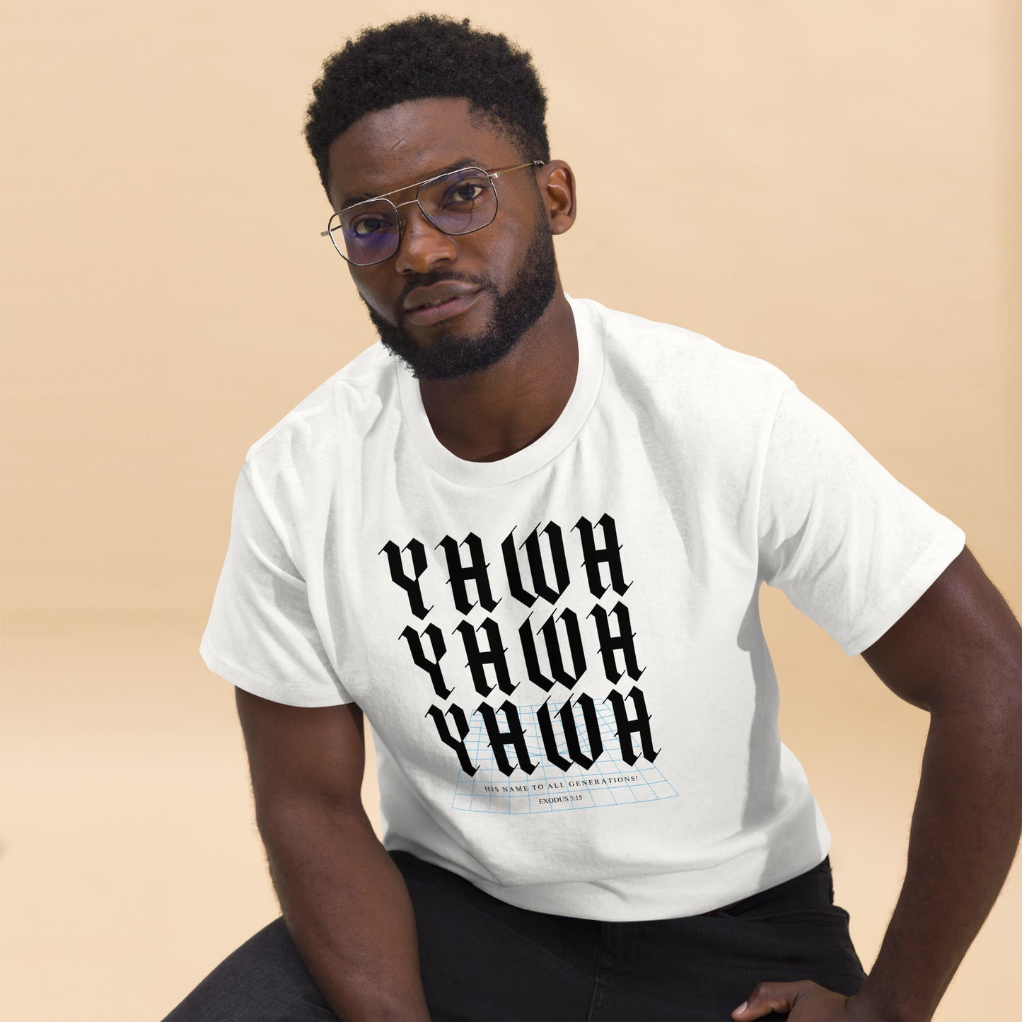 YHWH Men's White Classic Tee