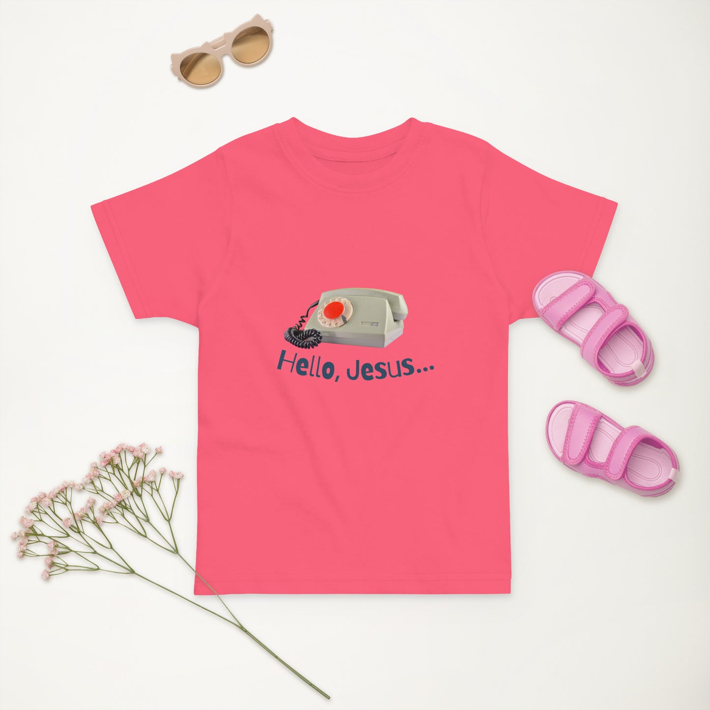 Hello Jesus Girl Toddler Jersey T-shirt