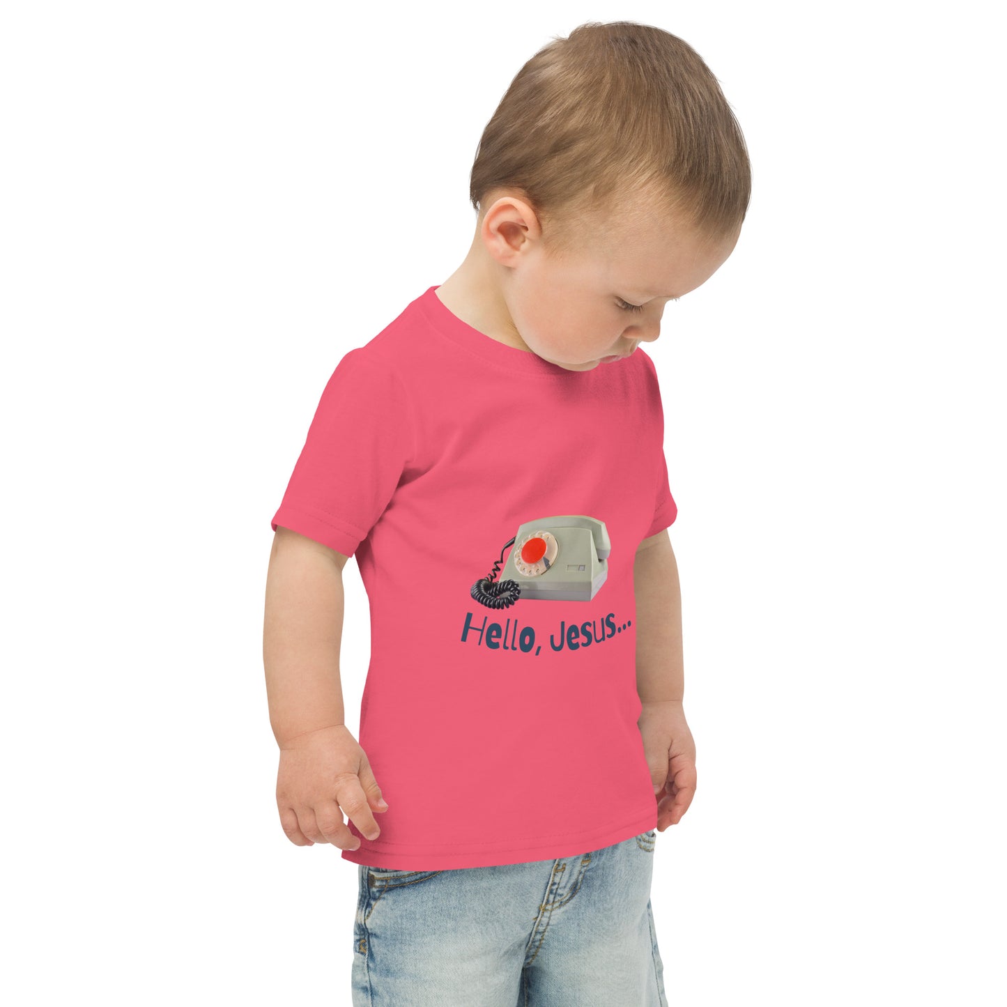 Hello Jesus Girl Toddler Jersey T-shirt