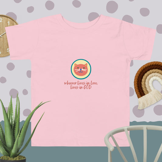 1 Jn 4:16 Girl Toddler Short Sleeve Tee