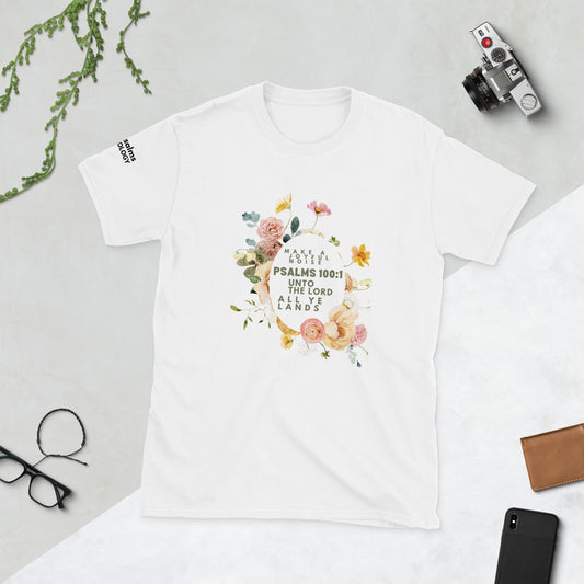 Floral Psalm 100:1 Short-Sleeve T-Shirt