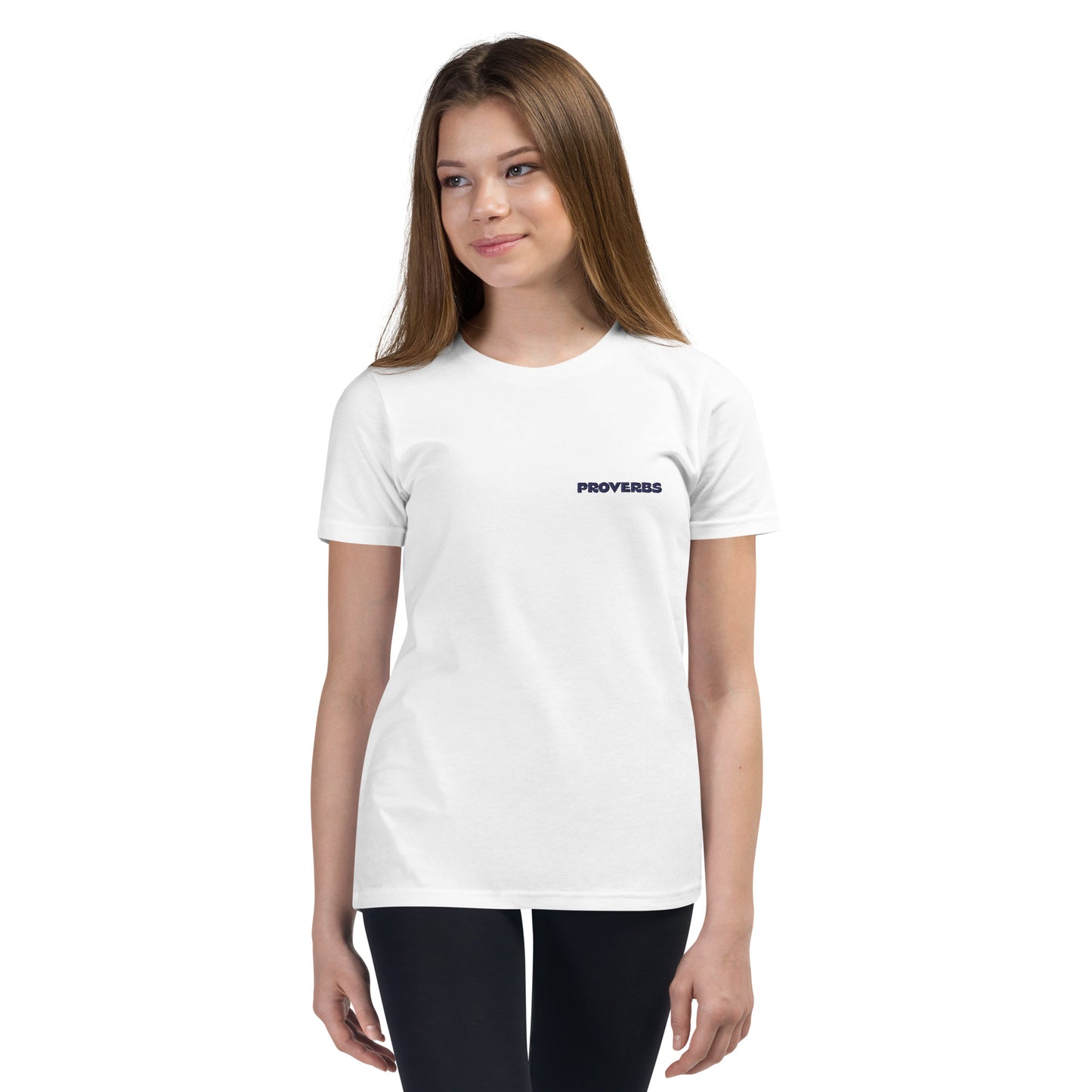 PROVERBS Youth Short Sleeve T-Shirt in WHITE